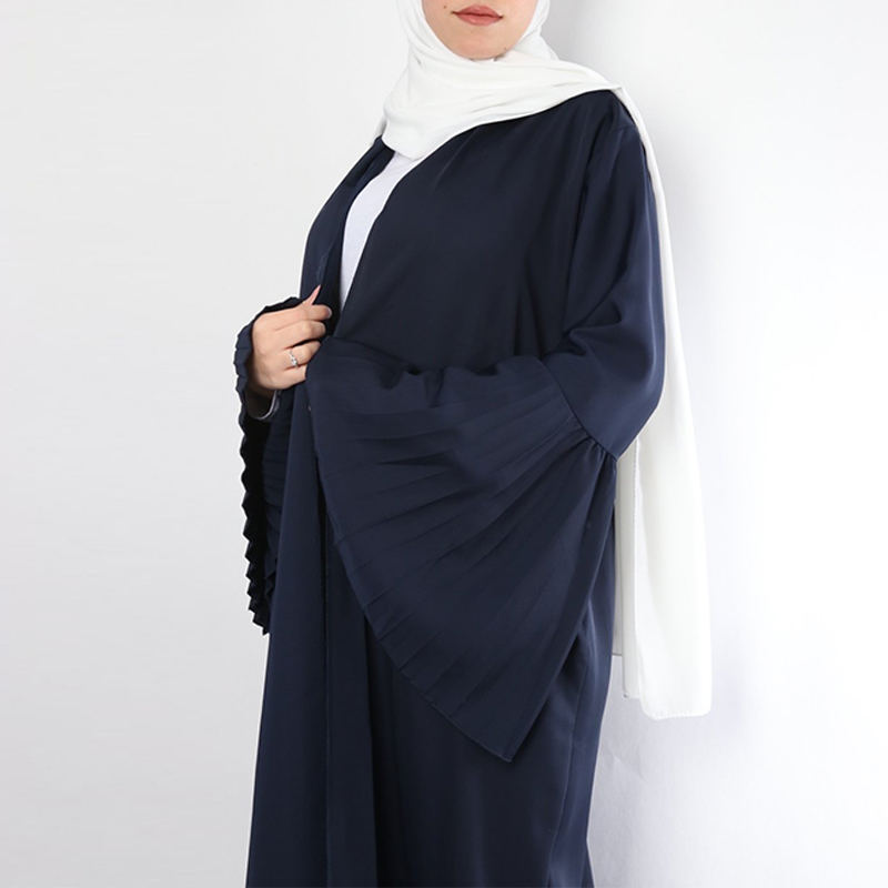 Pleated Flare Sleeve Maxi Kimono - Leading Muslim Fashion Manufacturer ...