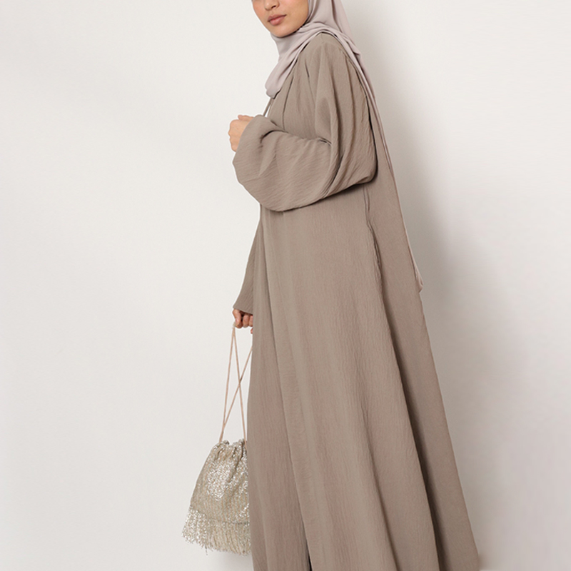 Loose Puff Sleeve Maxi Crepe Kimono - Leading Muslim Fashion ...