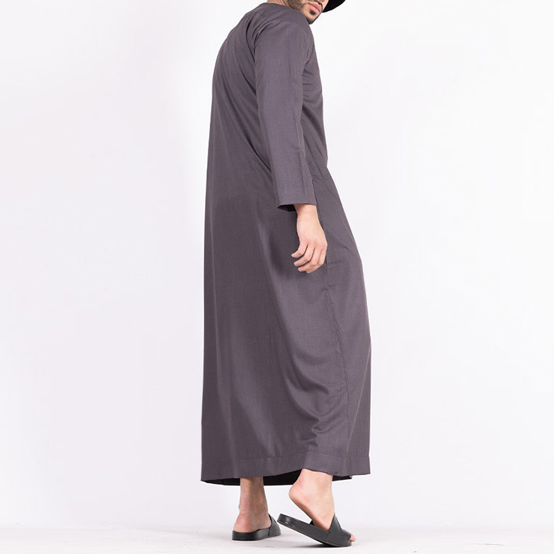 Plain Dark Gray Thobe - Leading Muslim Fashion Manufacturer and Supplier