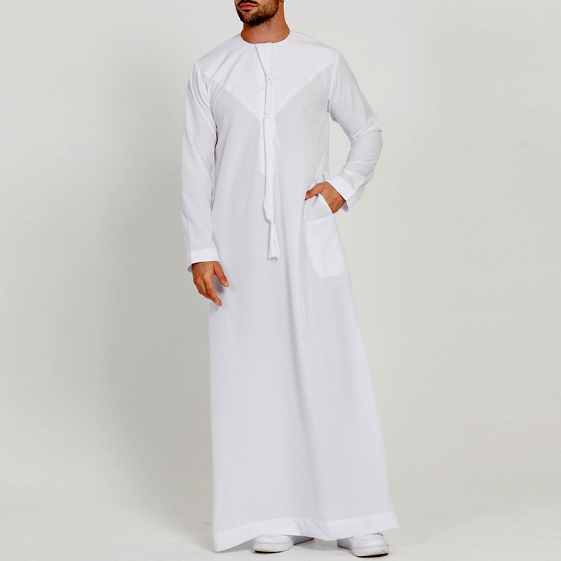 White Royal Emirati Thobe With Pockets - Leading Muslim Fashion ...